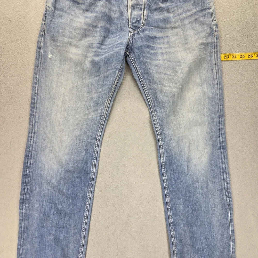Diesel Jeans Mens 32x34 Blue Larkee Regular Straight Button Fly Made Italy 008XR